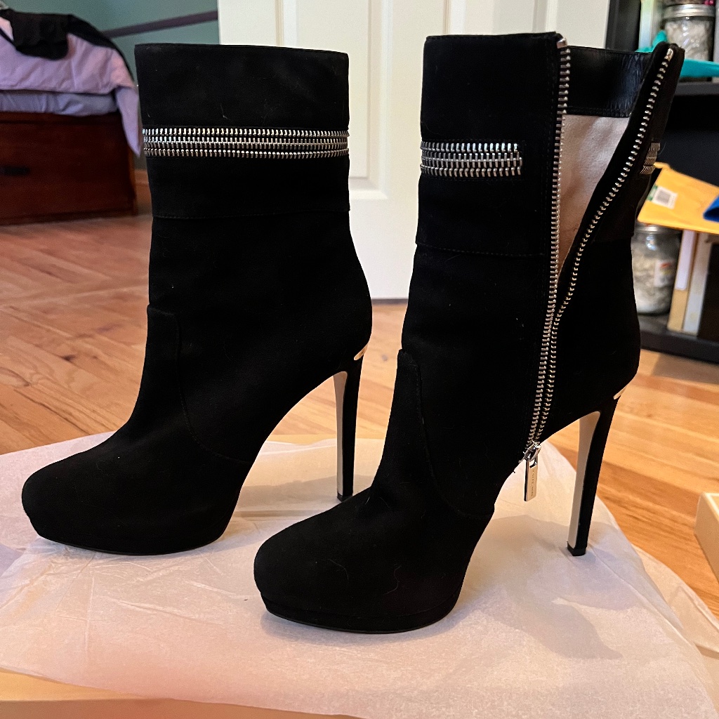 Michael Kors Black Suede Stiletto Boot